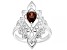 Pre-Owned Red Garnet "January Birthstone" Sterling Silver Ring 0.75ct