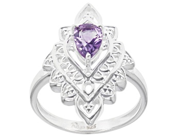 Picture of Pre-Owned Purple Amethyst "February Birthstone" Sterling Silver Ring 0.63ct