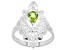 Pre-Owned Green Peridot "August Birthstone" Sterling Silver Ring 0.63ct