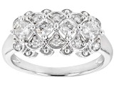 Pre-Owned Moissanite platineve cluster ring .72ctw DEW