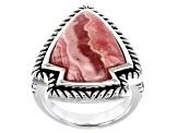 Pre-Owned Rhodochrosite Rhodium Over Silver Ring 20x15mm