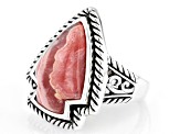 Pre-Owned Rhodochrosite Rhodium Over Silver Ring 20x15mm
