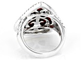 Pre-Owned Rhodochrosite Rhodium Over Silver Ring 20x15mm
