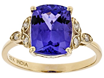 Picture of Pre-Owned Blue Tanzanite 10k Yellow Gold Ring 2.58ctw