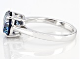 Pre-Owned Blue moissanite platineve solitaire  ring 2.70ct DEW