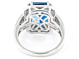 Pre-Owned London Blue Topaz Rhodium Over Sterling Silver Ring 6.62ctw