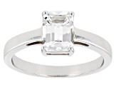 Pre-Owned White Topaz Rhodium Over Sterling Silver April Birthstone Ring 1.70ct