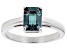 Pre-Owned Blue Lab Created Alexandrite Rhodium Over Sterling Silver June Birthstone Ring 1.70ct
