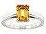 Pre-Owned Yellow Citrine Rhodium Over Sterling Silver November Birthstone Ring 1.19ct