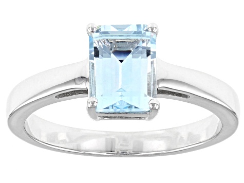 Pre-Owned Sky Blue Topaz Rhodium Over Sterling Silver December Birthstone Ring 1.23ct