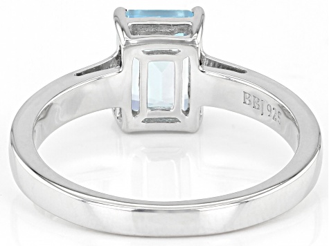 Pre-Owned Sky Blue Topaz Rhodium Over Sterling Silver December Birthstone Ring 1.23ct