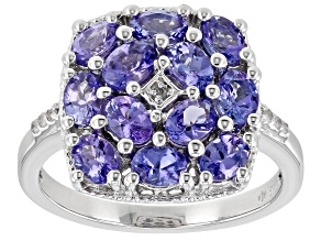 Pre-Owned Blue Tanzanite Rhodium Over Sterling Silver Ring 1.97ctw