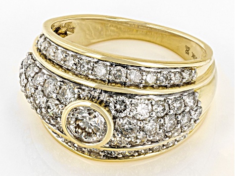 Pre-Owned White Diamond 10k Yellow Gold Cluster Ring 2.00ctw