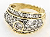 Pre-Owned White Diamond 10k Yellow Gold Cluster Ring 2.00ctw