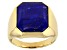 Pre-Owned Blue Lapis Lazuli 18k Yellow Gold Over Sterling Silver Men's Ring