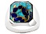 Pre-Owned Blue Blended Turquoise and Lapis Lazuli Rhodium Over Sterling Silver Men's Ring