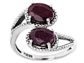 Pre-Owned Indian Ruby Sterling Silver Ring 3.00ctw