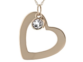 Pre-Owned Peach Cor De Rosa Morganite 14k Rose Gold Heart Pendant With Chain. 0.60ct.