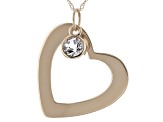 Pre-Owned Peach Cor De Rosa Morganite 14k Rose Gold Heart Pendant With Chain. 0.60ct.