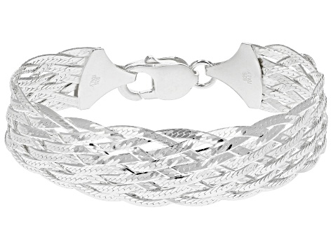 Pre-Owned Sterling Silver Braided Link Bracelet