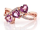 Pre-Owned Heart Shaped Pink Topaz 10k Rose Gold Ring 1.51ctw