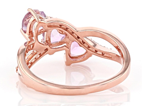 Pre-Owned Heart Shaped Pink Topaz 10k Rose Gold Ring 1.51ctw