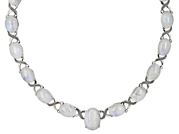 Picture of Pre-Owned Multicolor Rainbow Moonstone Sterling Silver Necklace