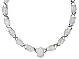 Pre-Owned Multicolor Rainbow Moonstone Sterling Silver Necklace