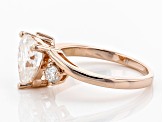 Pre-Owned Moissanite 14k rose gold over silver ring 2.46ctw DEW.