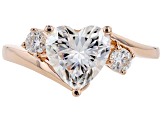 Pre-Owned Moissanite 14k rose gold over silver ring 2.46ctw DEW.