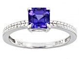 Pre-Owned Blue Tanzanite Rhodium Over 10K White Gold Solitaire Ring 1.00ct