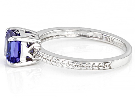 Pre-Owned Blue Tanzanite Rhodium Over 10K White Gold Solitaire Ring 1.00ct