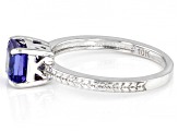 Pre-Owned Blue Tanzanite Rhodium Over 10K White Gold Solitaire Ring 1.00ct