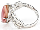 Pre-Owned Pink Mother-Of- Pearl Rhodium Over Sterling Silver Ring 0.09ctw