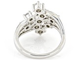 Pre-Owned Moissanite platineve cluster ring 1.20ctw DEW