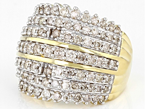 Pre-Owned  Diamond 10K Yellow Gold Wide Band Ring 1.90ctw