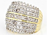 Pre-Owned  Diamond 10K Yellow Gold Wide Band Ring 1.90ctw