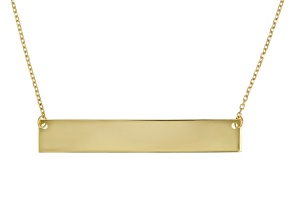 Pre-Owned 10K Yellow Gold Diamond-Cut Engravable Bar Necklace