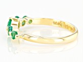 Pre-Owned Green Zambian Emerald 10k Yellow Gold Ring .49ctw