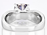Pre-Owned Blue and Colorless Moissanite Platineve Engagement Ring 2.24ctw DEW.