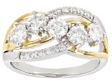 Pre-Owned Moissanite platineve and 14k yellow gold over sterling silver ring 1.27ctw DEW.