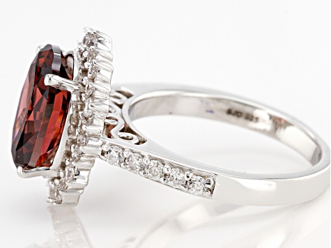 Pre-Owned Blush And White Cubic Zirconia Rhodium Over Sterling Silver Ring 9.67ctw