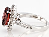 Pre-Owned Blush And White Cubic Zirconia Rhodium Over Sterling Silver Ring 9.67ctw