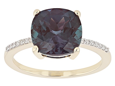 Pre-Owned Blue Lab Created Alexandrite 10k Yellow Gold Ring 5.06ctw