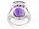 Pre-Owned Purple Amethyst Rhodium Over Sterling Silver Ring 11.00ctw