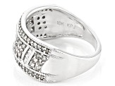 Pre-Owned White Diamond 10k White Gold Wide Band Ring 0.75ctw