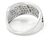 Pre-Owned White Diamond 10k White Gold Wide Band Ring 0.75ctw