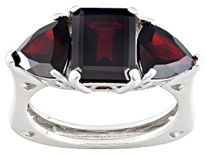 Pre-Owned Red Vermelho Garnet(TM) Rhodium Over Sterling Silver Ring 5.58ctw