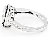 Pre-Owned White And Black Cubic Zirconia Rhodium Over Sterling Silver Ring