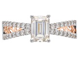 Pre-Owned Moissanite Platineve™ with 14k rose gold over platineve ring 1.29ctw DEW